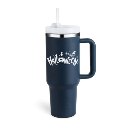 40oz Stainless Steel, Holiday Design, Vacuum Insulated Tumbler with Straw, Spill Proof Lid for Iced Coffee, Tea and Water