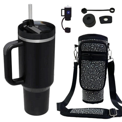 40oz Stainless Steel Vacuum Insulated Tumbler with Sleeve, Straw and Anti Leak Covers