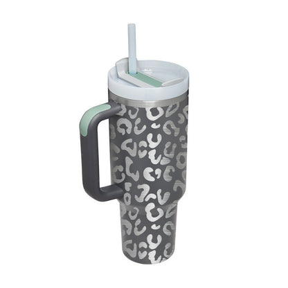 40oz Stainless Steel, Holiday Design, Vacuum Insulated Tumbler with Straw, Spill Proof Lid for Iced Coffee, Tea and Water