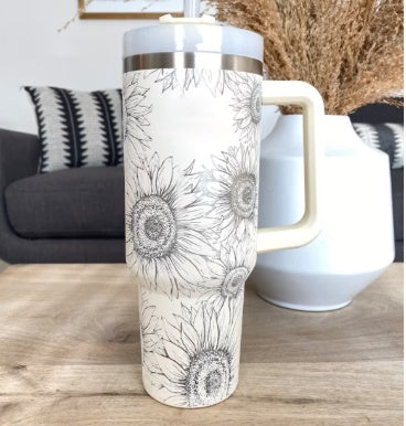 40oz Stainless Steel, Holiday Design, Vacuum Insulated Tumbler with Straw, Spill Proof Lid for Iced Coffee, Tea and Water